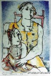 © S. Blumin, Motherhood, signed, unframed author's print of tempera, 1993 (click to enlarge)